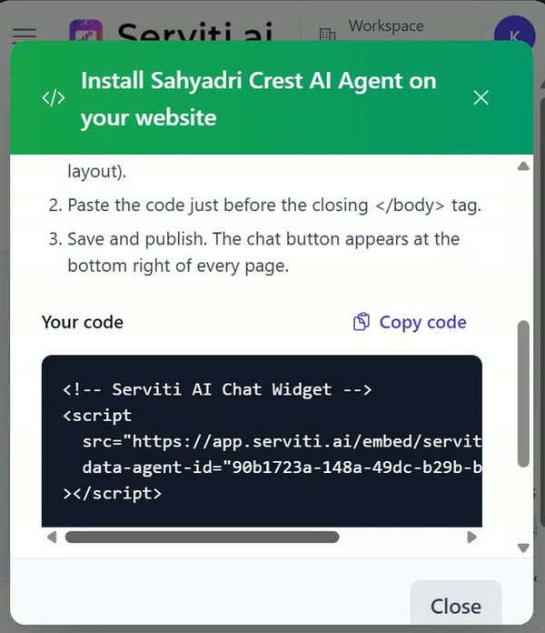 Your code with the Copy code button